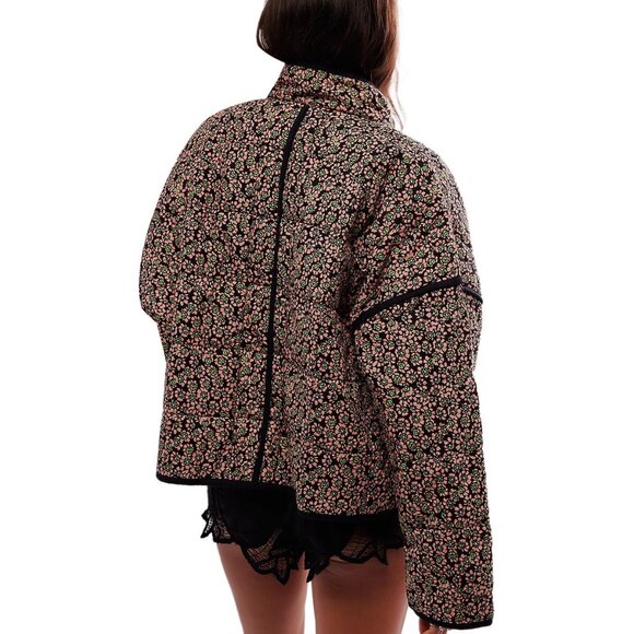 Free People Women's Dusk Combo Floral Quilted Chloe Jacket Size XL - Picture 5 of 5